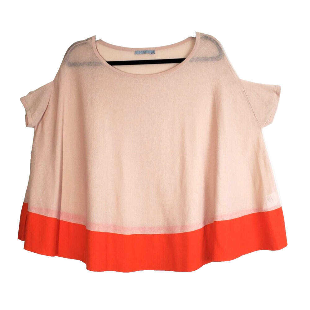 COS Womens Xs Top Minimalist Colorblock Neutral‎ Art 100% Cotton Dolman Swing